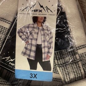 Brand New WT/in package 3X Black and White HFX Brand Snap Button “Shirt Jacket”